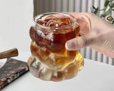 4'lü Kabartmalı Borosilkat Cam Bardak 350 ML